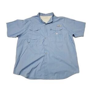 Columbia PFG Mens Sz 3XL Button Down Shirt Fishing Outdoor Vented Short Sleeve